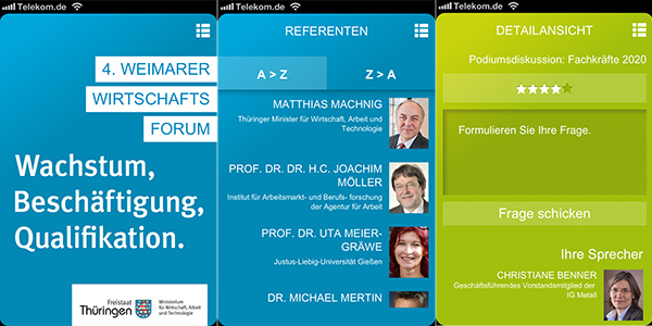 Konferenz App für Weimarer Wirtschaftsforum