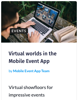 Blog virtual worlds in the mobile event app