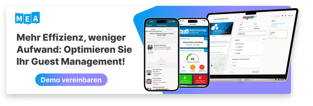 Banner Demo buchen von Guest Management Tool